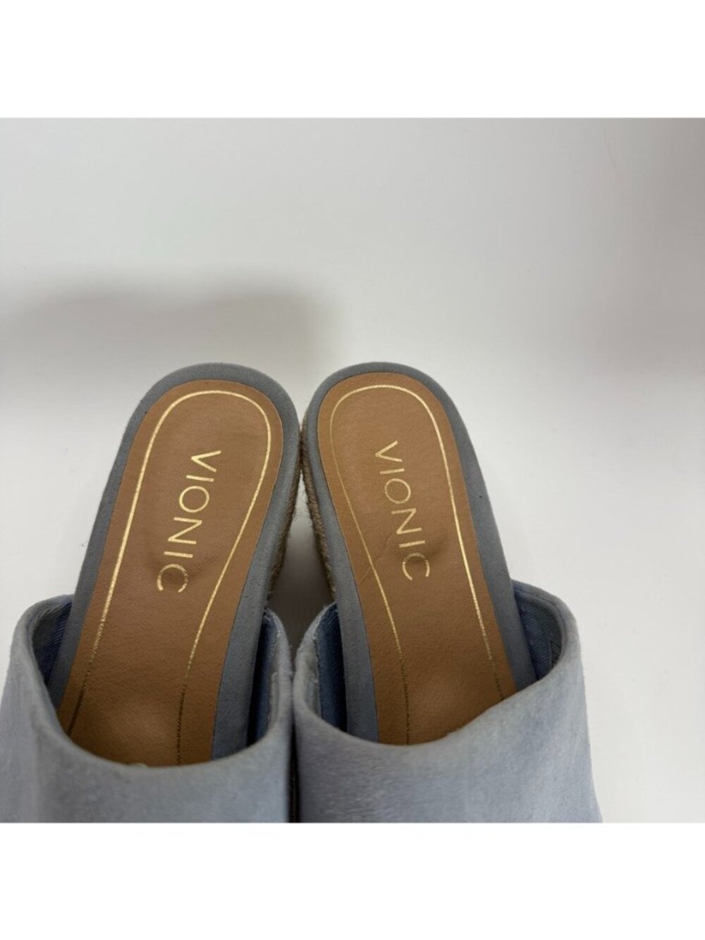 Vionic Tulum Kadyn Espadrille Wedge Slide Sandal Women Size 6 Blue Suede - Picture 3 of 8